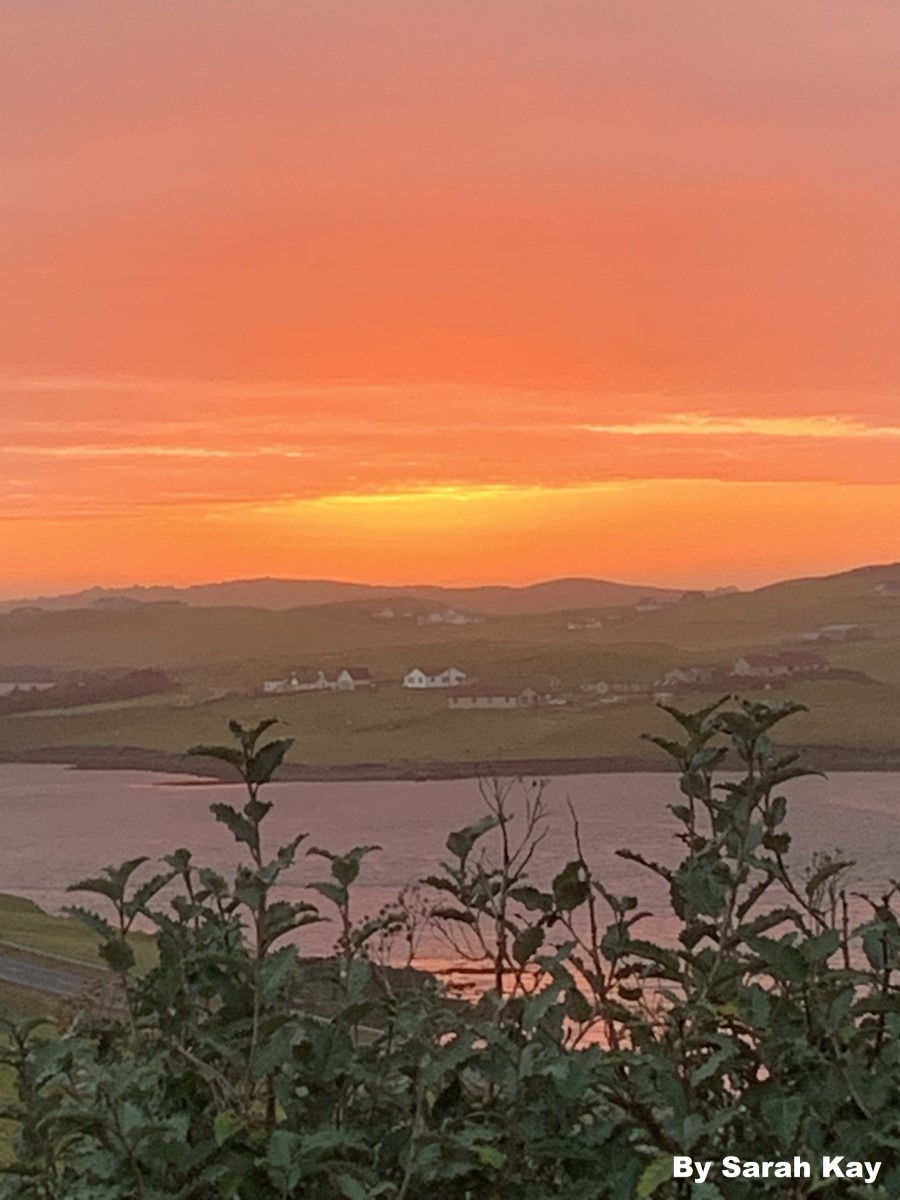 Winter afternoon sunset Scalloway by Sarah Kay 